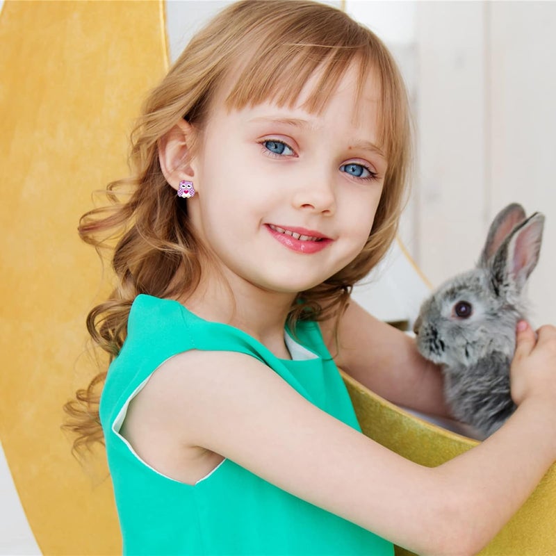 SYNLIN 20 Pairs Kids Clip-on Earrings - Cute Animal Designs, Non-Pierced for Girls - Image 5